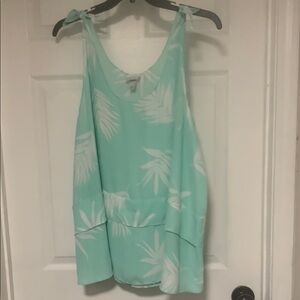 Ava & Viv Green Tie Front Tank Top